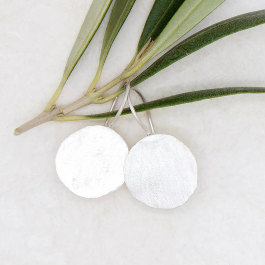 River Song - Handcut Silver Coin Earrings