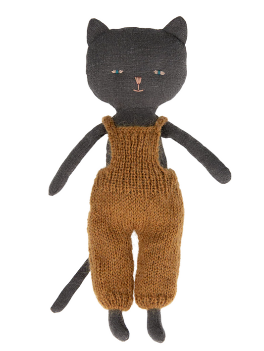 Maileg - Black Kitten in Overalls