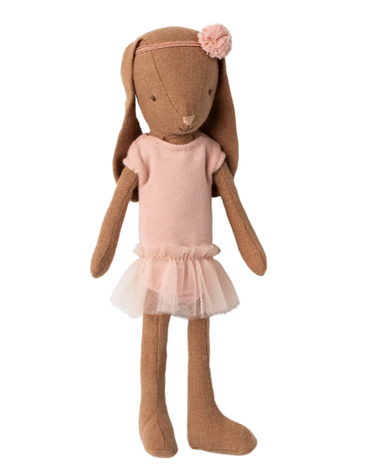 Maileg - Bunny size 1, Chocolate brown - Ballet suit and skirt rose