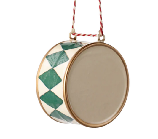 Maileg - Metal ornament, Large drum - Dark green