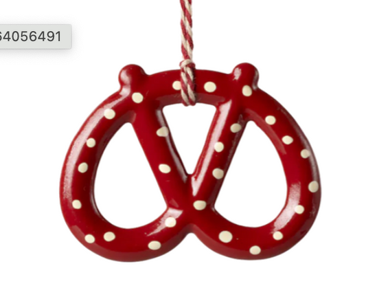 Maileg - Metal ornament, Pretzel - Dot