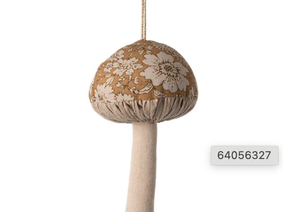 Maileg - Fabric ornament, Mushroom - Blossom - Ocher/orange