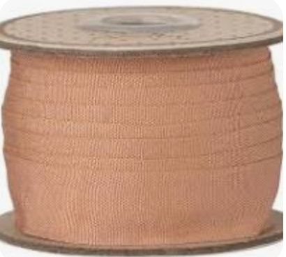 Ribbon, W: 18 mm x L: 100 m - Peach rose and Dusty Blue (Big Spool)