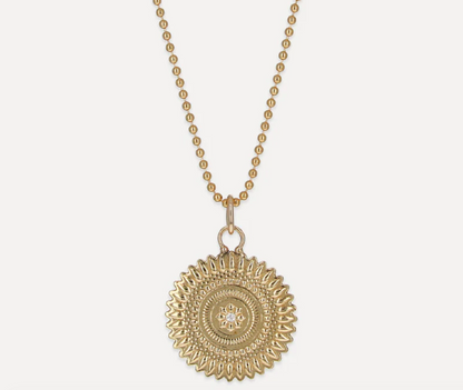 Sacred Dahlia Necklace with Diamond - Lulu Necklace