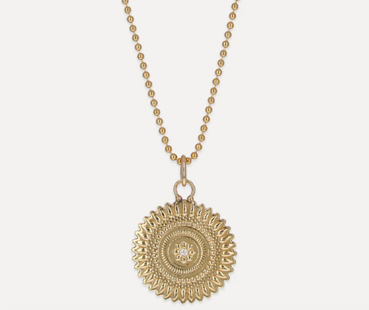 Sacred Dahlia Necklace with Diamond - Lulu Necklace