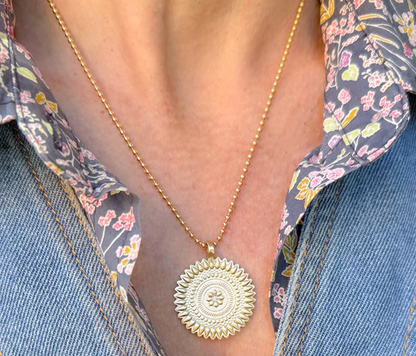 Sacred Dahlia Necklace with Diamond - Lulu Necklace