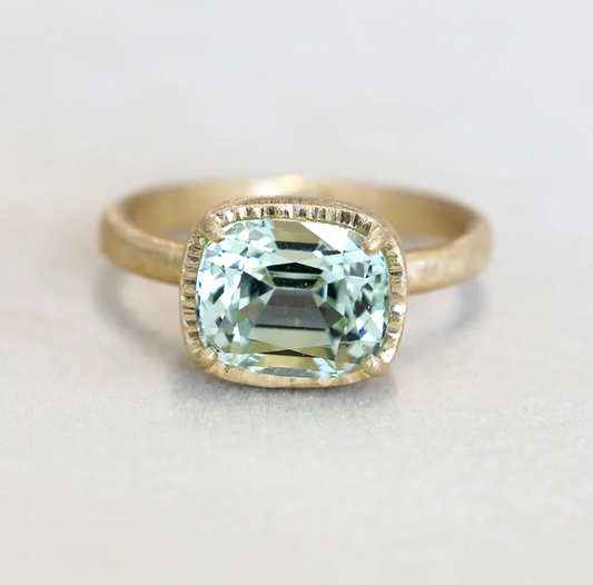 Yasuko Azuma - 3.19ct Mint Green Tourmaline one of a kind ring - size 6.5 to 6.75