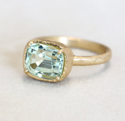 Yasuko Azuma - 3.19ct Mint Green Tourmaline one of a kind ring - size 6.5 to 6.75