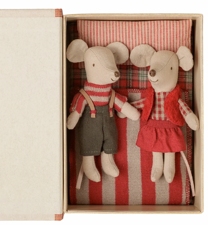 Christmas twin mice, Little sister and brother in book
