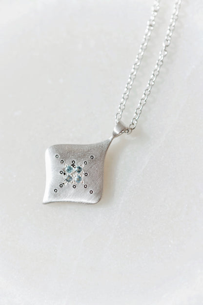 Adel Chefridi - Silver Nights Pendant in Aquamarine