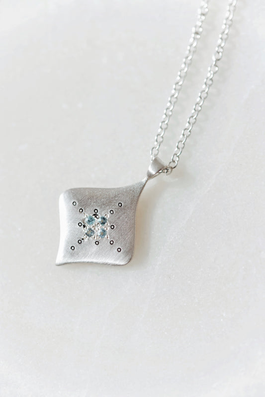 Adel Chefridi - Silver Nights Pendant in Aquamarine