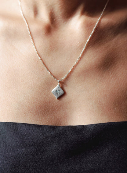 Adel Chefridi - Silver Nights Pendant in Aquamarine