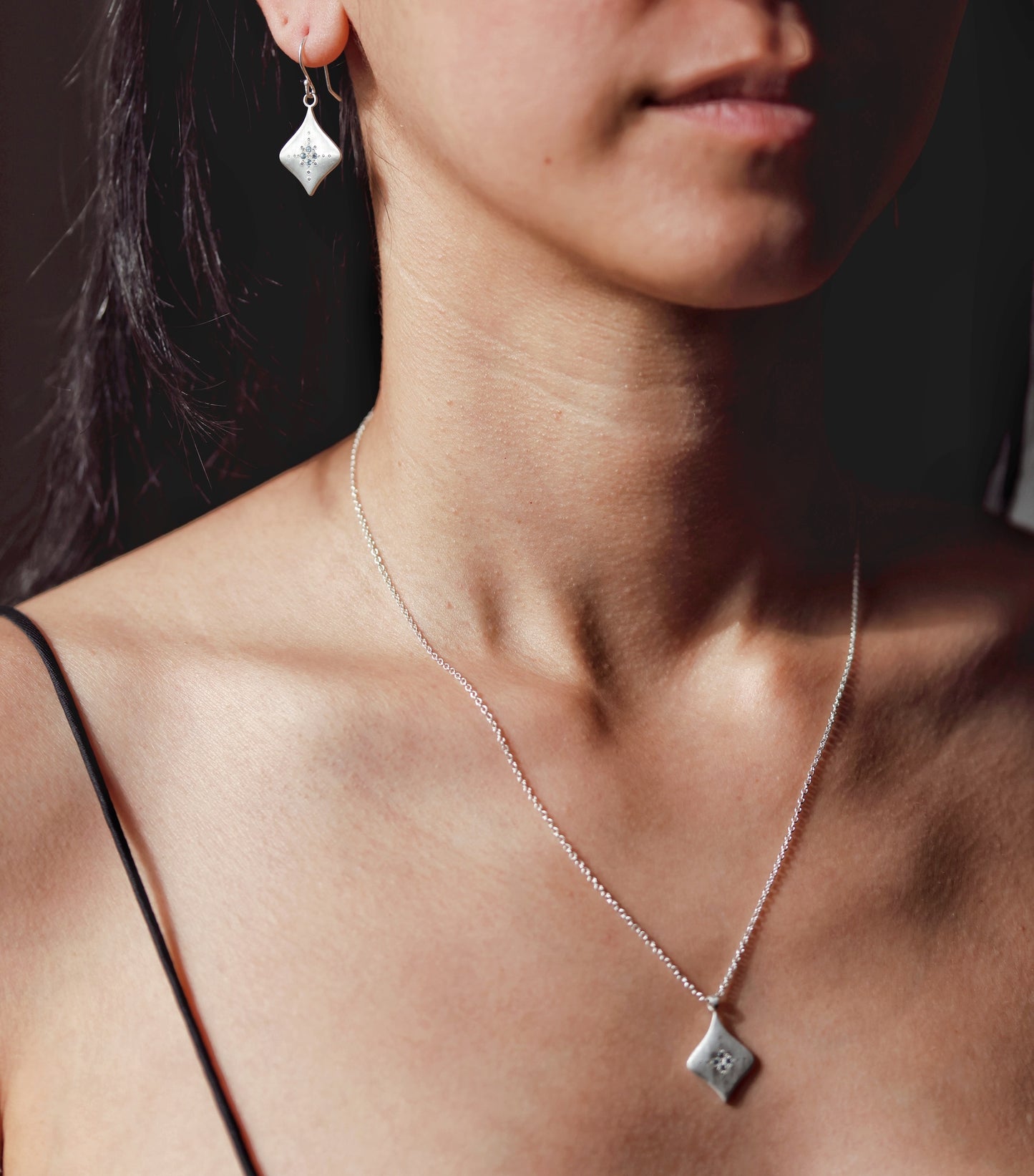 Adel Chefridi - Silver Nights Pendant in Aquamarine