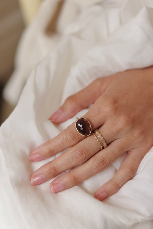 Yasuko Azuma - Smoky Quartz on Sterling Silver Band Ring
