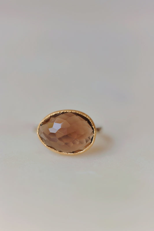 Yasuko Azuma - Smoky Quartz on Sterling Silver Band Ring