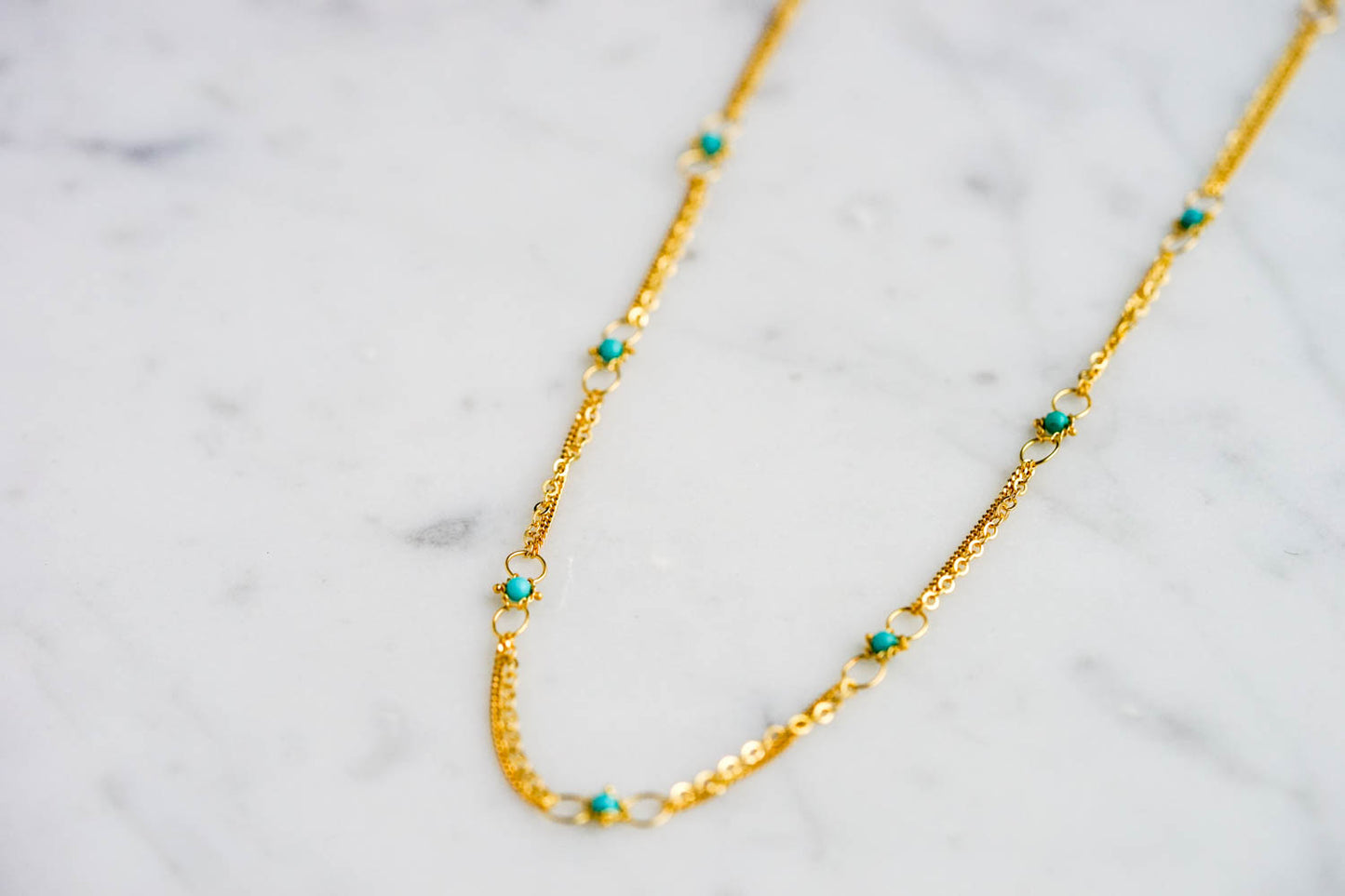 Amáli - Whisper Chain Turquoise Necklace