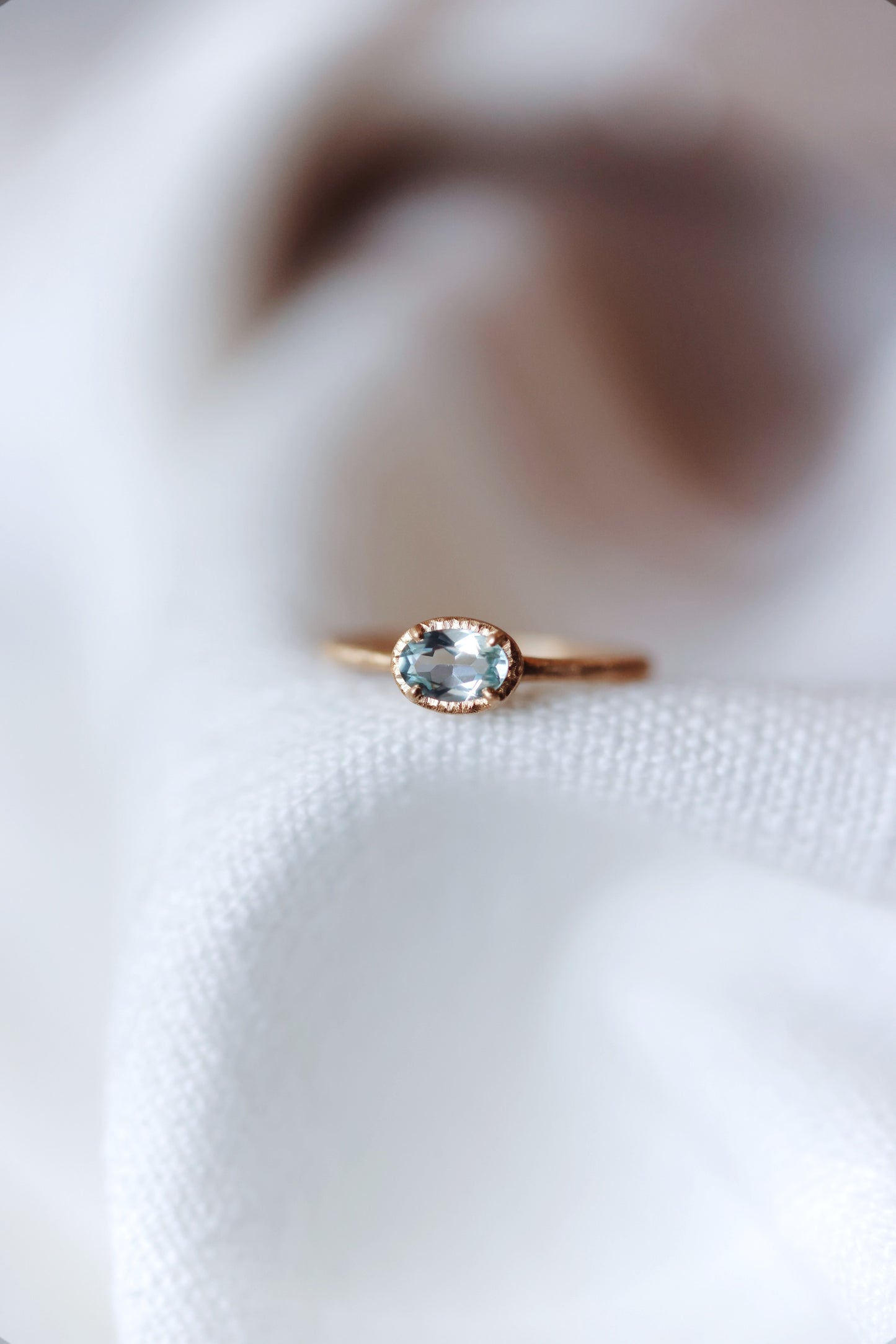Yasuko Azuma - .5ct Aquamarine, 18ky - size 6.5