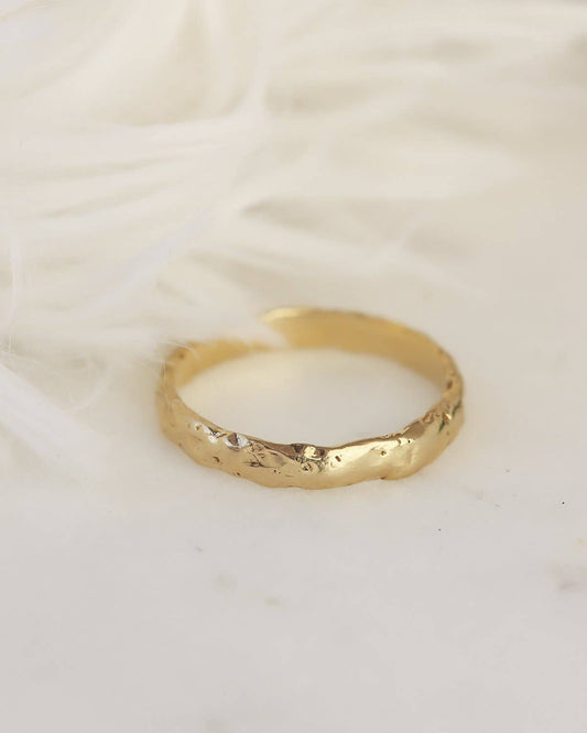 Lacee Alexandra - Solid Gold Textured Wide Band