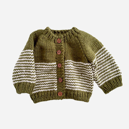 Stripe Cardigan Moss Kid Baby Sweater Fall Holiday Christmas