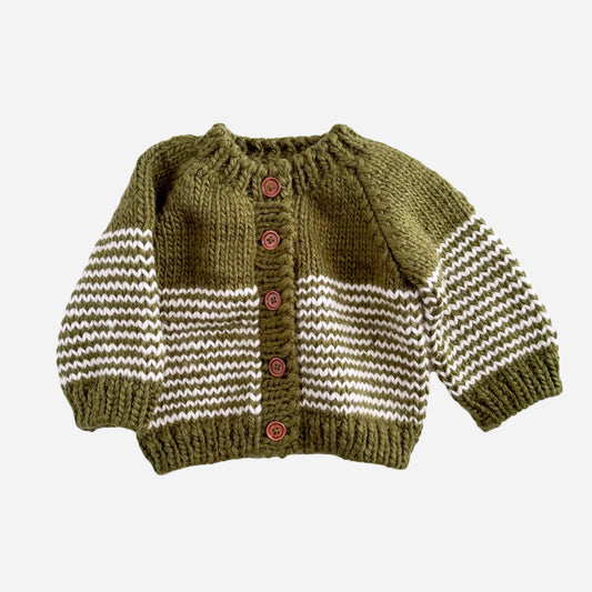 Stripe Cardigan Moss Kid Baby Sweater Fall Holiday Christmas