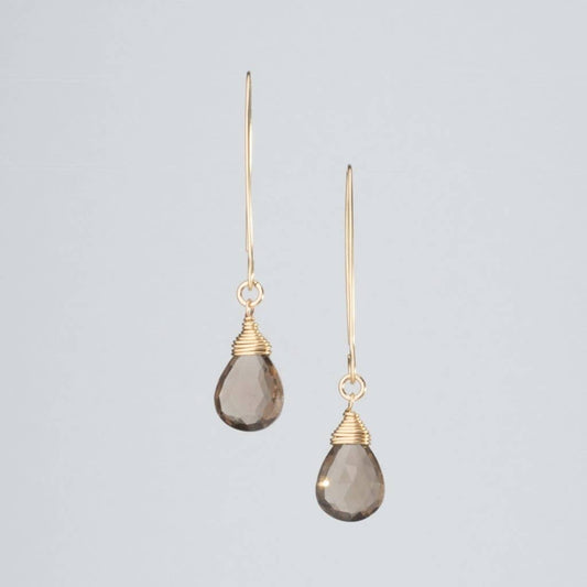 Smoky Quartz Teardrop Earrings