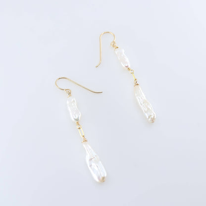 Freshwater Biwa Pearl Cascade Earrings