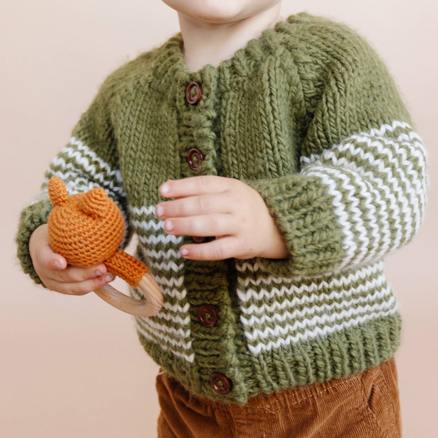 Stripe Cardigan Moss Kid Baby Sweater Fall Holiday Christmas