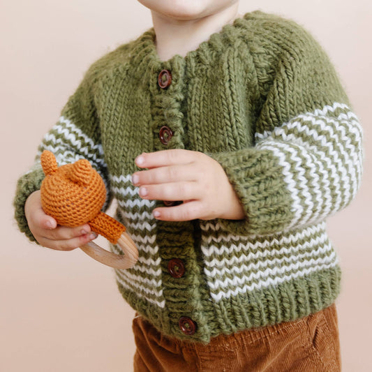 Stripe Cardigan Moss Kid Baby Sweater Fall Holiday Christmas