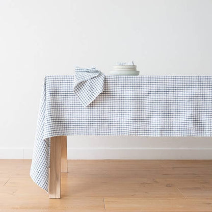 Linen Me - Napkin Graphic Check Off White Blue