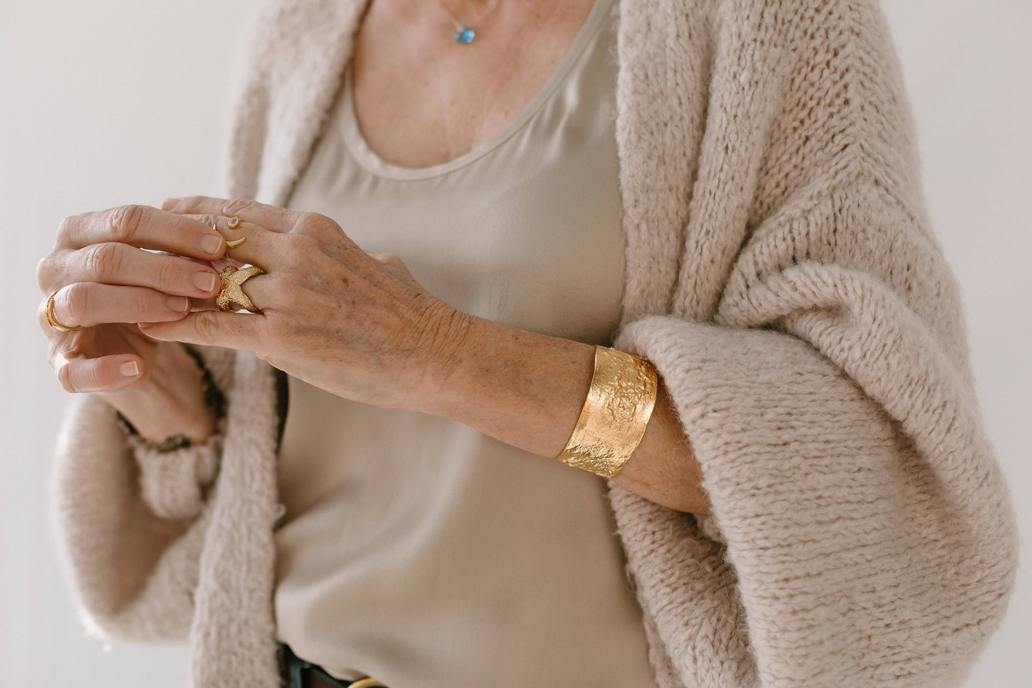 Cara 14 Karat Gold-Plated Recycled Brass Cuff Bracelet