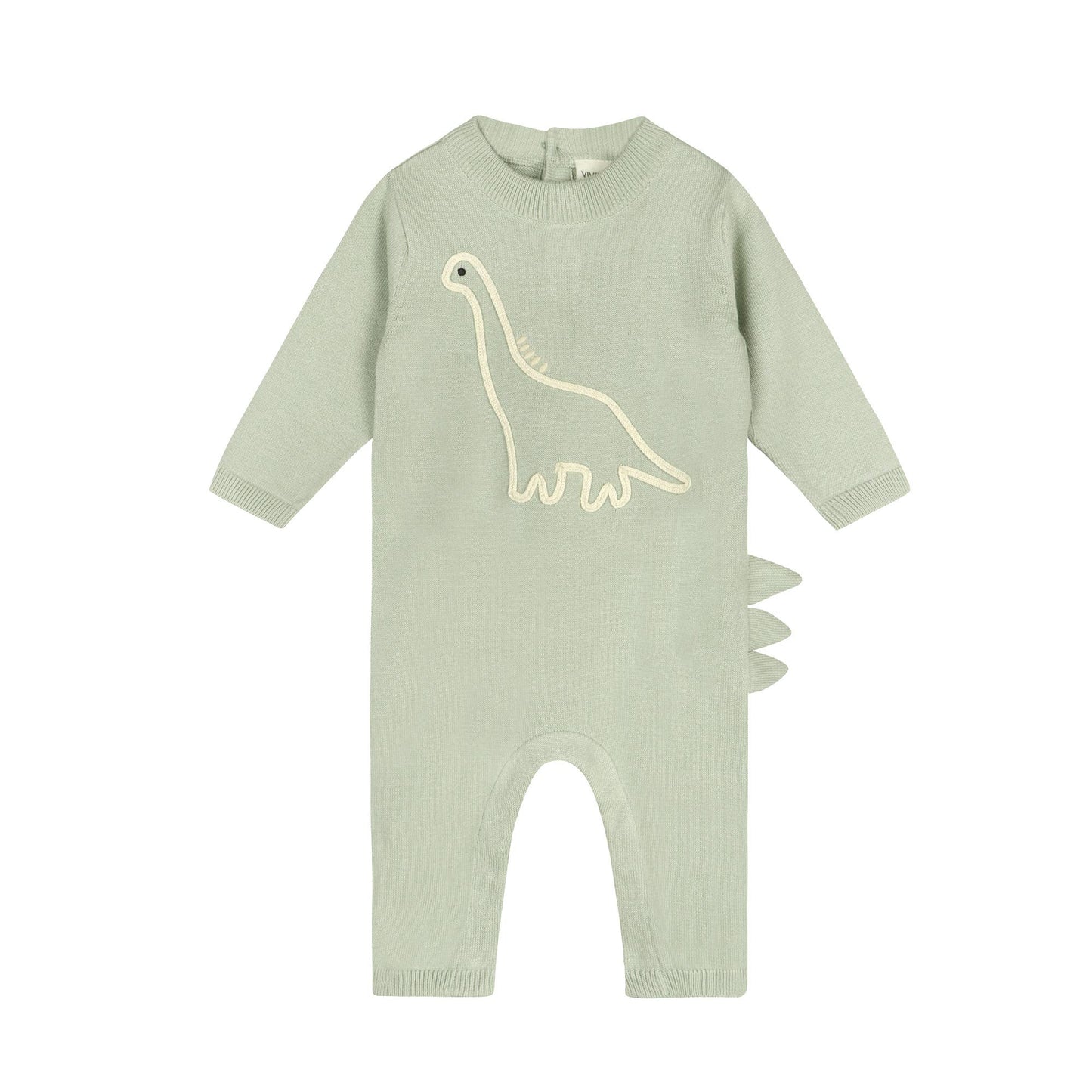 Dino Embroidered Baby Knit Jumpsuit (Organic)