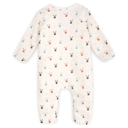Mini Bunnies Long Sleeve Baby Jumpsuit  (Organic Muslin)