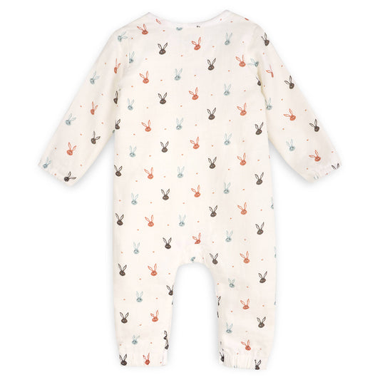 Mini Bunnies Long Sleeve Baby Jumpsuit  (Organic Muslin)