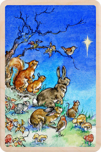 Christmas Star - Wooden Post card North Star