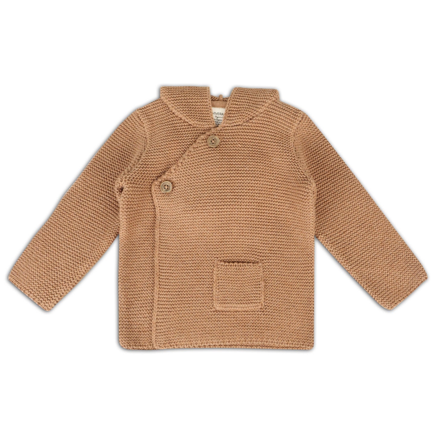 Hooded Button & Pocket Sweater Knit Baby Jacket (Organic)