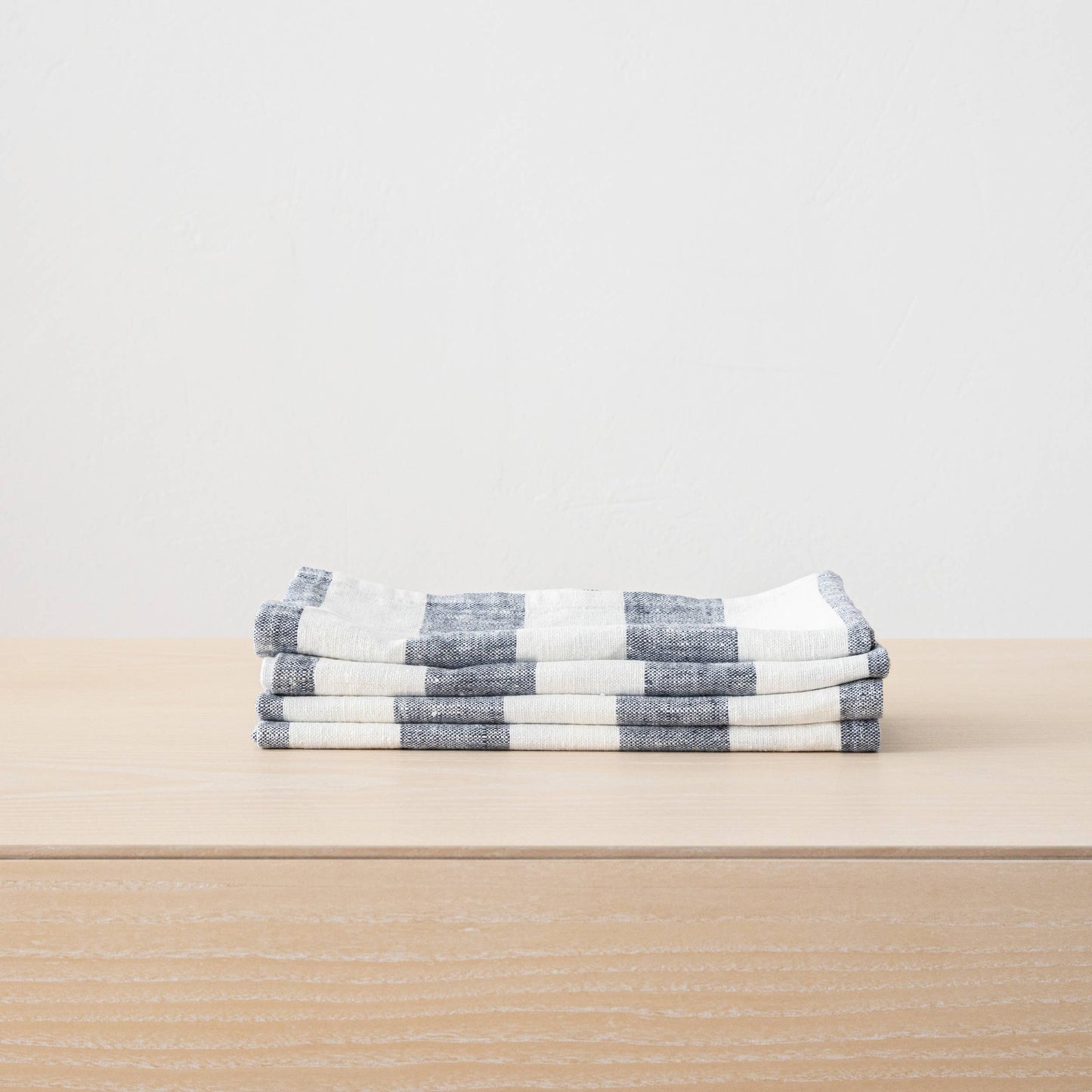 Linen Me Napkin Off White Blue Philippe, Striped Washed Linen