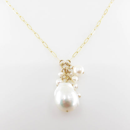 Large Baroque Pearl Cluster Necklace