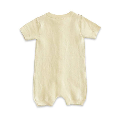 Stripe Knit Classic Button Baby Romper (Organic Cotton)