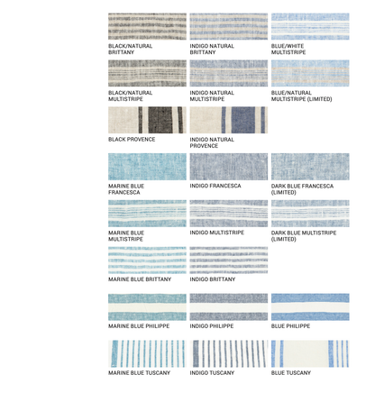 Linen Me Hand or Tea Towels Off White Blue Tuscany