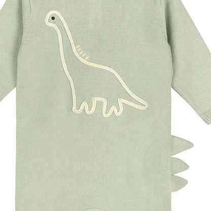 Dino Embroidered Baby Knit Jumpsuit (Organic)