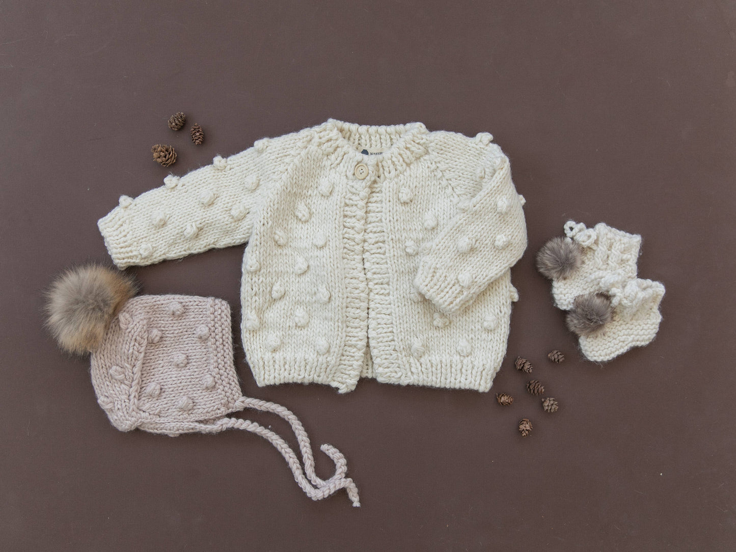 Popcorn Cardigan, 3-6 months Cream Baby Sweater Kids Clothing Fall