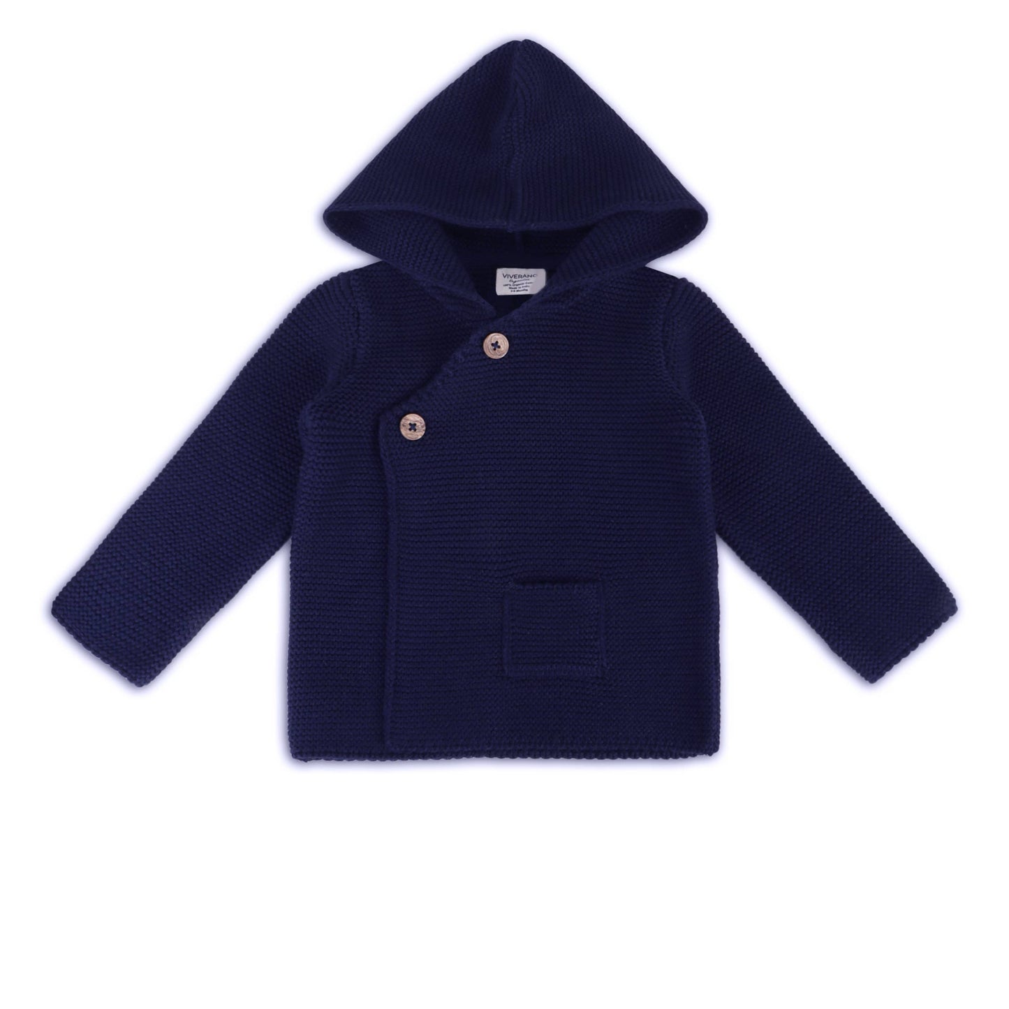 Hooded Button & Pocket Sweater Knit Baby Jacket (Organic)