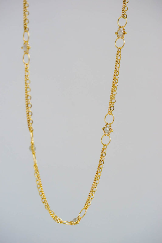 Amáli - Whisper Chain Necklace with Silver Diamonds
