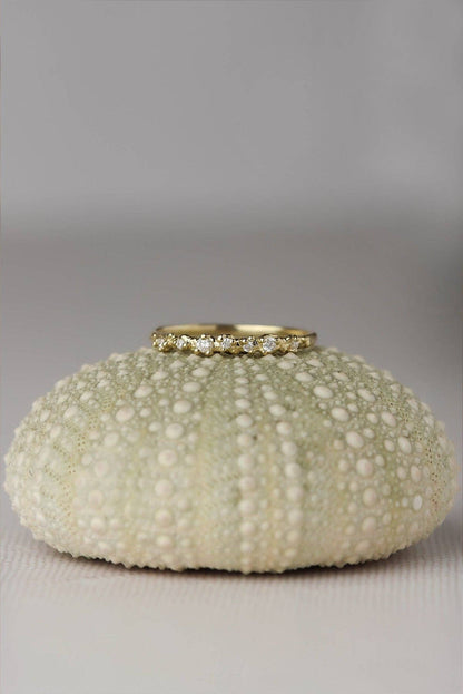 Solid Gold Isla Ring - Ocean Inspired Diamond Band