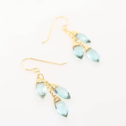 Aquamarine Triple Drop Earrings