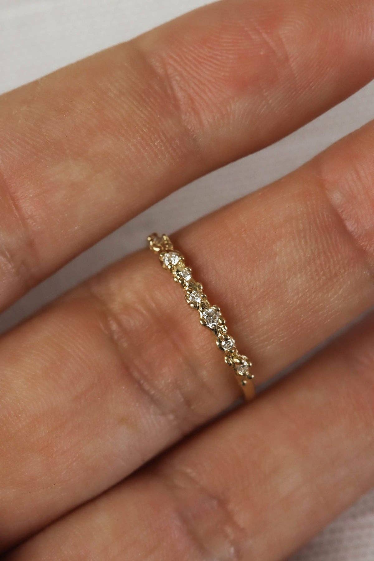 Solid Gold Isla Ring - Ocean Inspired Diamond Band