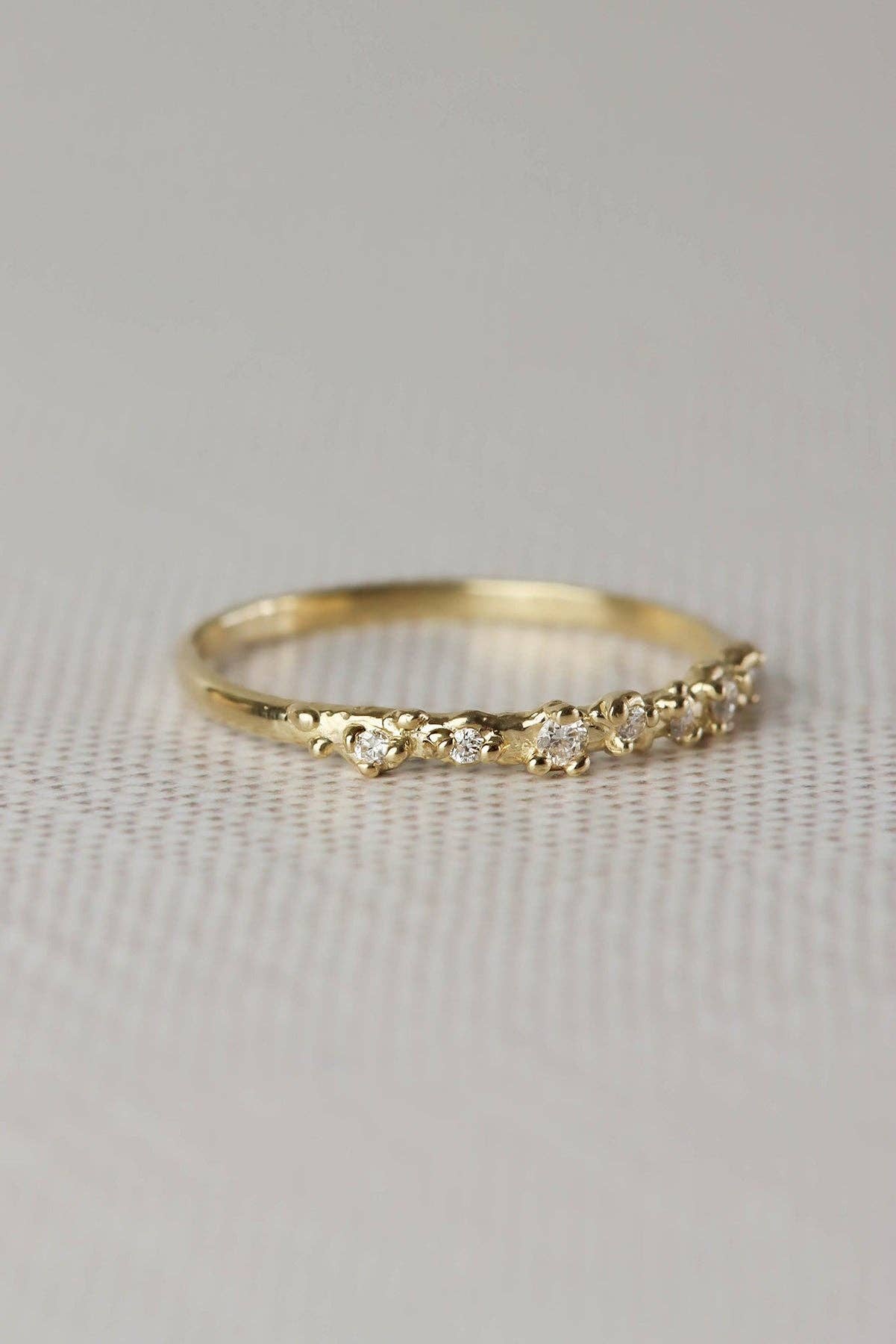 Solid Gold Isla Ring - Ocean Inspired Diamond Band