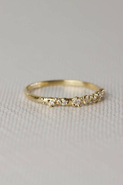 Solid Gold Isla Ring - Ocean Inspired Diamond Band