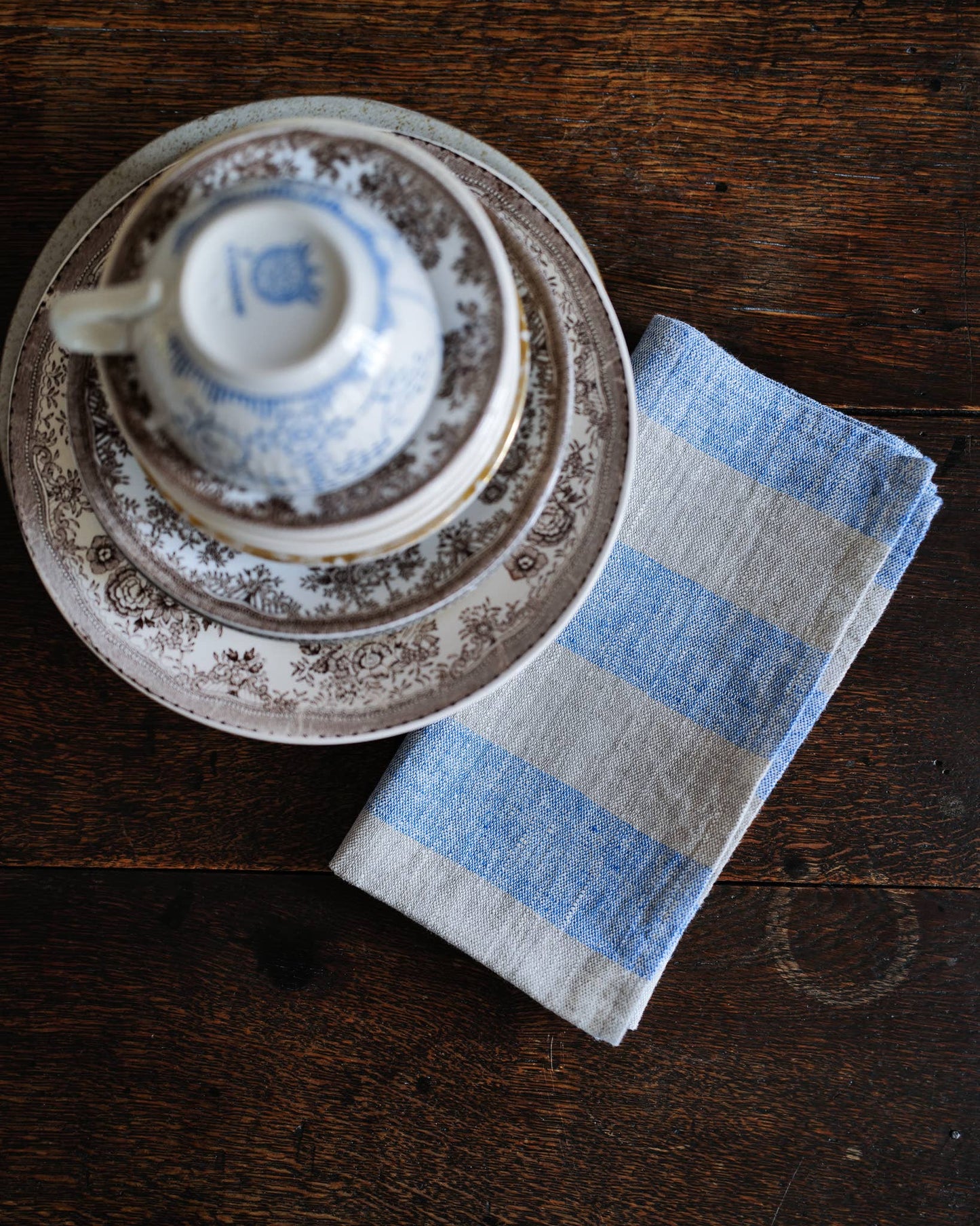 Linen Me - Napkin Blue Natural Boston