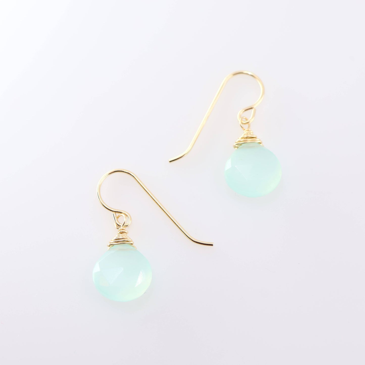 Aqua Chalcedony Drop Earrings